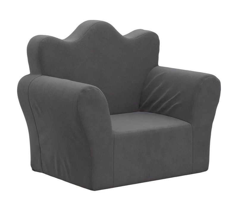 Canapé Pour Enfants Anthracite Peluche Douce