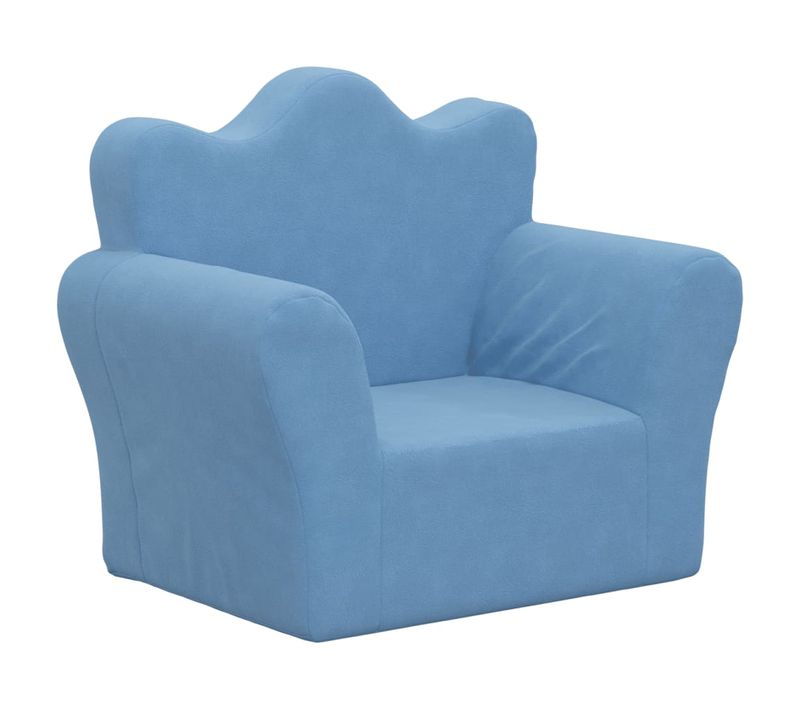 Canapé Pour Enfants Bleu Peluche Douce