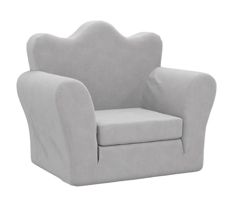 Canapé-lit Pour Enfants Gris Clair Peluche Douce