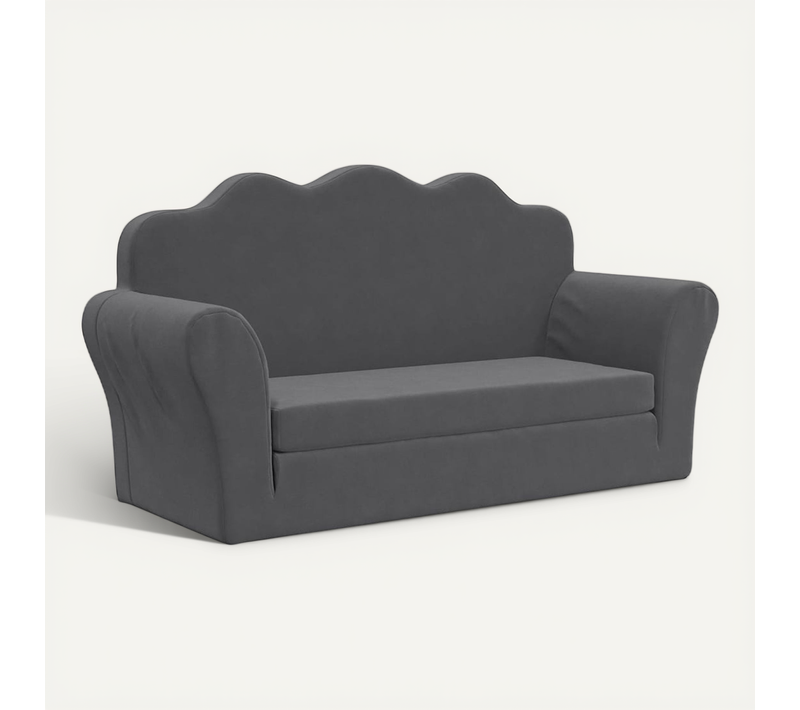Canapé-lit Pour Enfants 2 Places Anthracite Peluche Douce