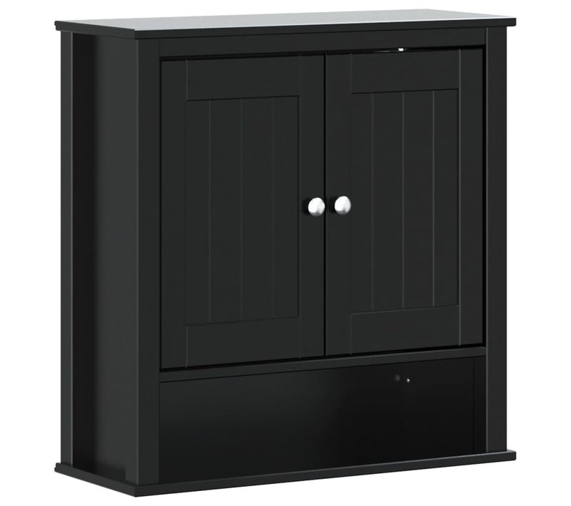 Armoire De Toilette Murale Noir Bois Massif