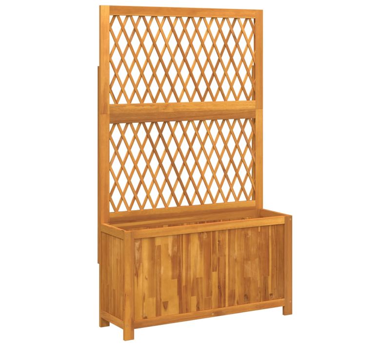 Jardinière Avec Treillis 100x32x165 Cm Bois Massif D'acacia