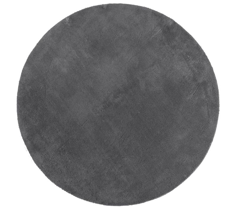 Tapis Huarte À Poils Courts Doux Et Lavable Anthracite D. 200 Cm