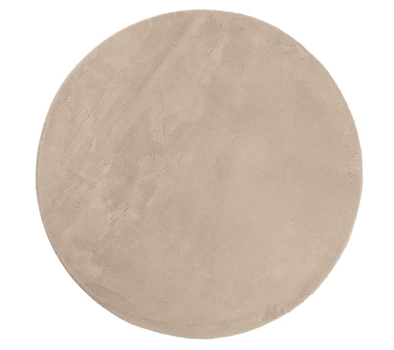 Tapis Huarte À Poils Courts Doux Et Lavable Sable D. 80 Cm