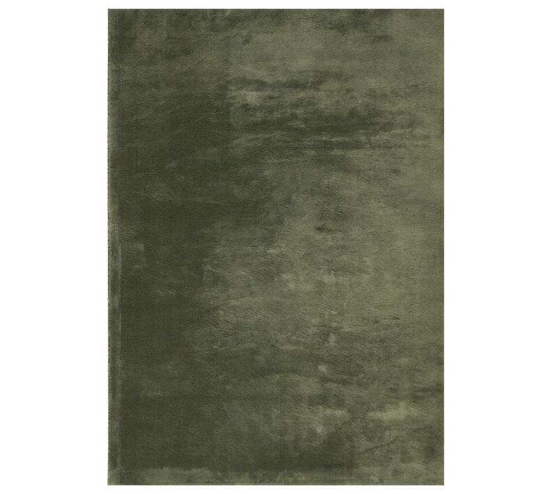 Tapis Huarte à Poils Courts Doux Lavable Vert Forêt 140x200 Cm
