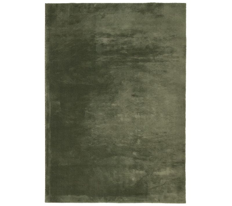 Tapis Huarte À Poils Courts Doux Lavable Vert Forêt 160x230 Cm