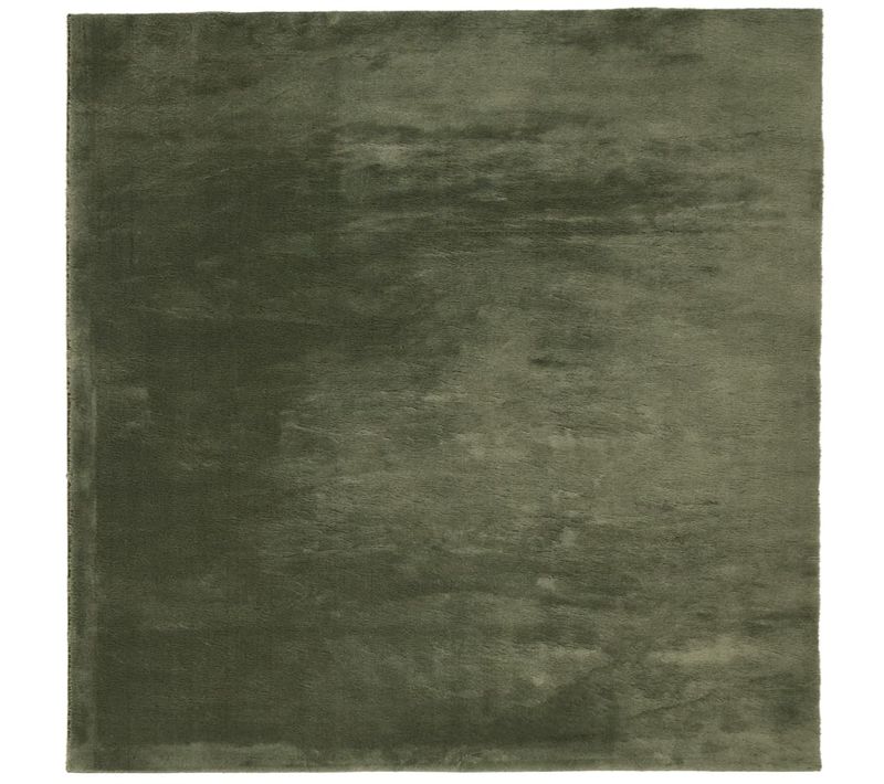 Tapis Huarte à Poils Courts Doux Lavable Vert Forêt 200x200 Cm