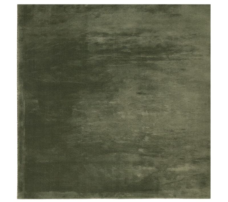 Tapis Huarte À Poils Courts Doux Lavable Vert Forêt 240x240 Cm