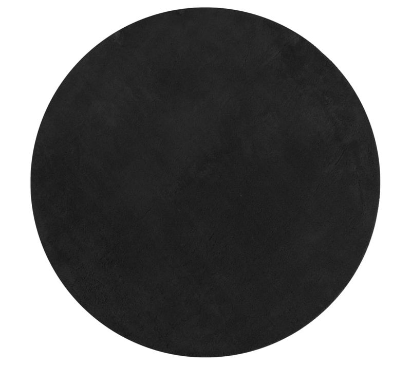Tapis Huarte À Poils Courts Doux Et Lavable Noir D. 80 Cm