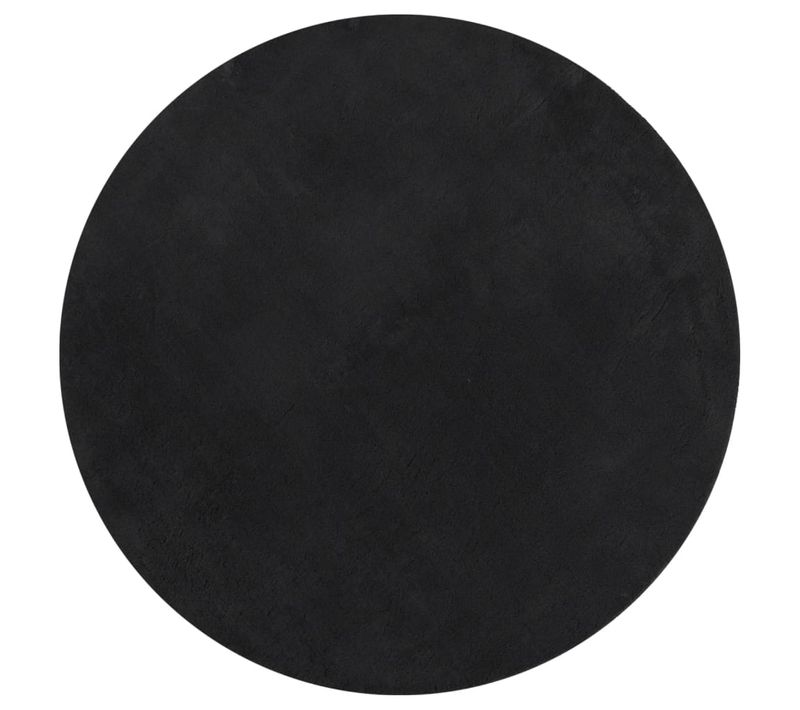 Tapis Huarte À Poils Courts Doux Et Lavable Noir D. 120 Cm