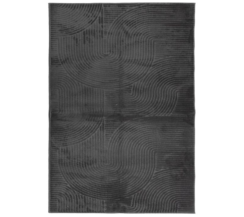 Tapis Iza Poils Courts Style Scandinave Anthracite 140x200 Cm