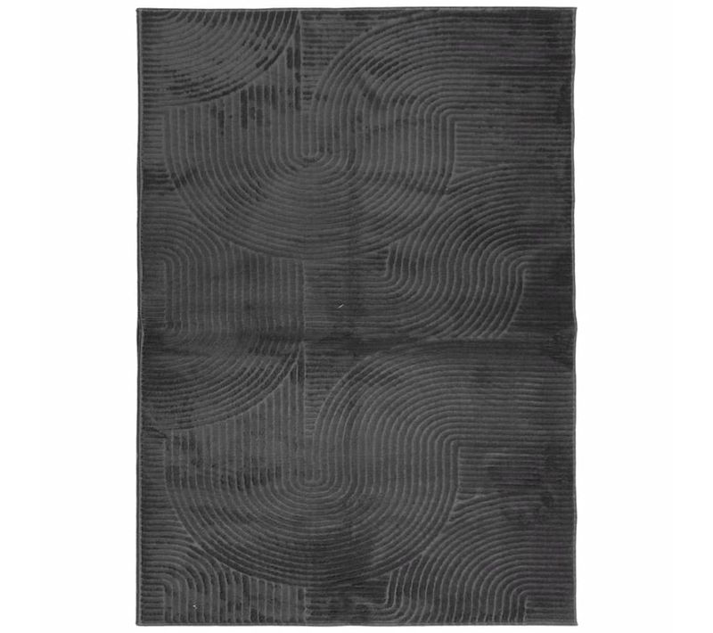 Tapis Iza Poils Courts Style Scandinave Anthracite 240x340 Cm