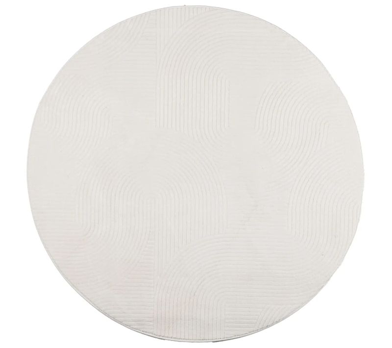 Tapis Iza Poils Courts Style Scandinave Crème D. 100 Cm
