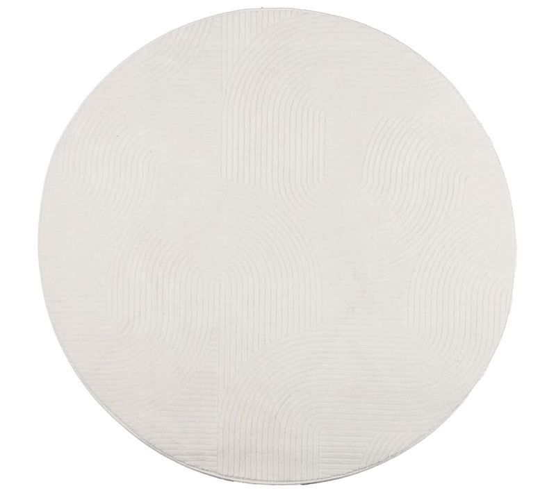 Tapis Iza Poils Courts Style Scandinave Crème D. 120 Cm