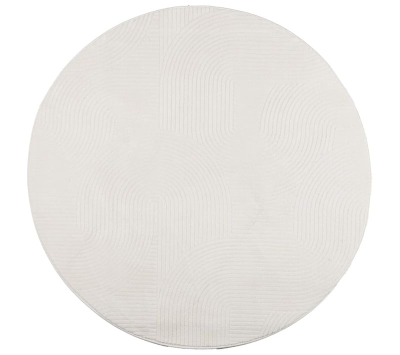 Tapis Iza Poils Courts Style Scandinave Crème D. 200 Cm