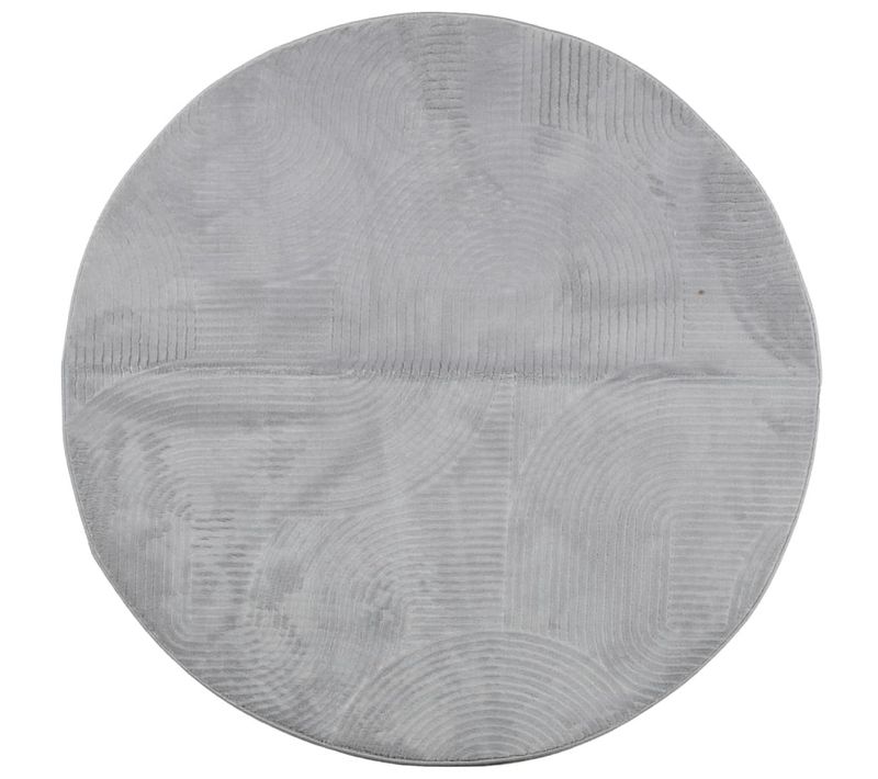 Tapis Iza Poils Courts Style Scandinave Gris D. 120 Cm