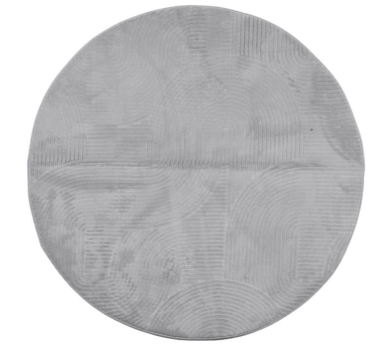 Tapis Iza Poils Courts Style Scandinave Gris D. 160 Cm