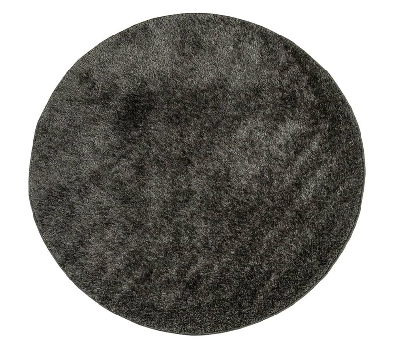 Tapis Istan À Poils Longs Aspect Brillant Anthracite D. 160 Cm