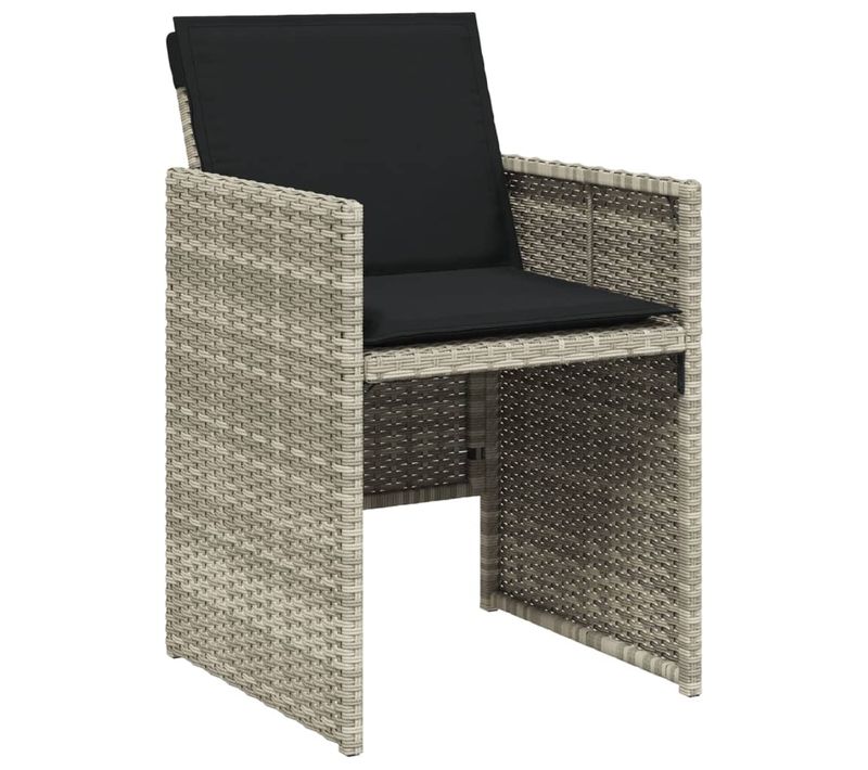 Chaises De Jardin Avec Coussins Lot De 4 Gris Clair Poly Rotin