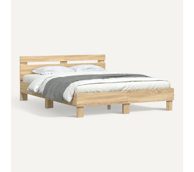 Cadre De Lit Chêne Sonoma 140x190 Cm - Bois