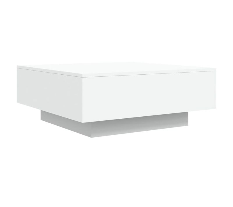 Table Basse Avec Lumières LED Blanc 80x80x31 Cm