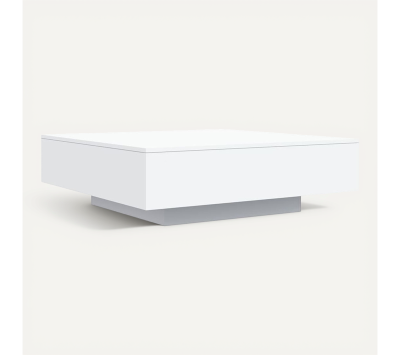 Table Basse Blanc 100x100x31 Cm Bois Contreplaqué