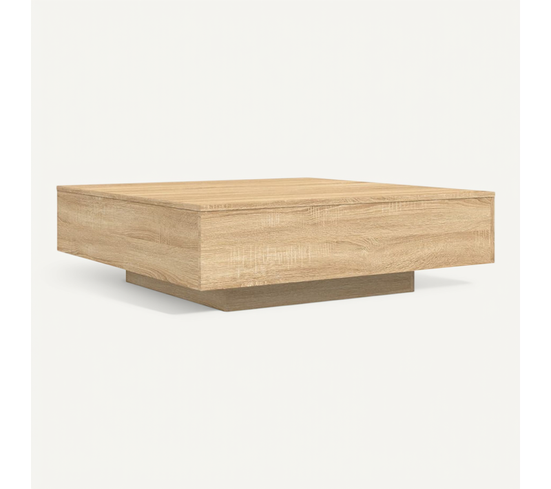 Table Basse Sonoma Chêne 100x100x31 Cm Bois Contreplaqué