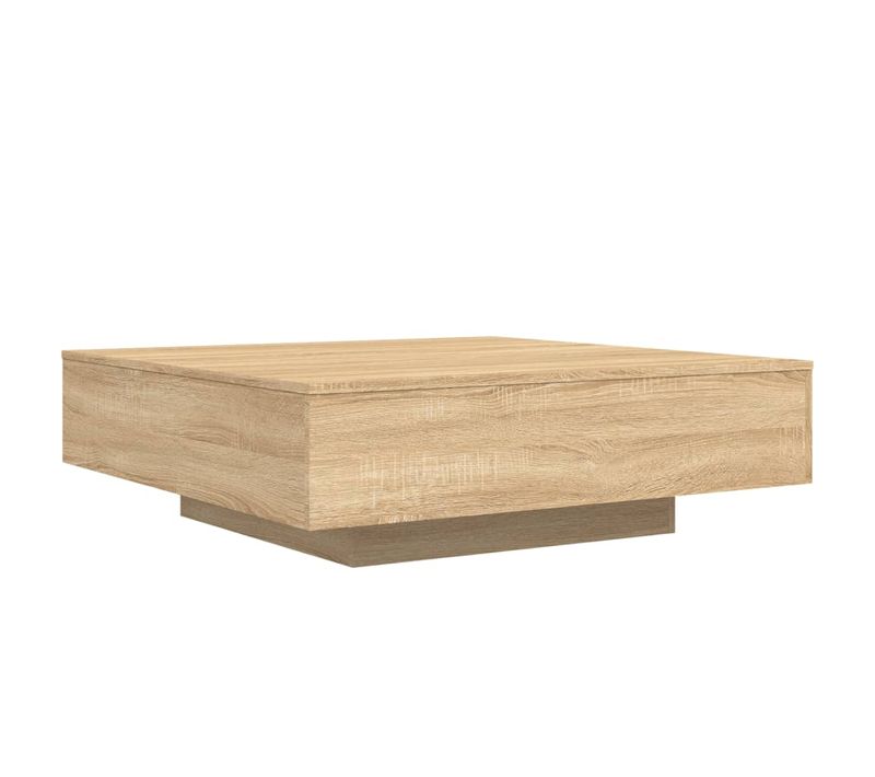 Table Basse LED Sonoma Chêne 100x100x31 Cm Bois Contreplaqué