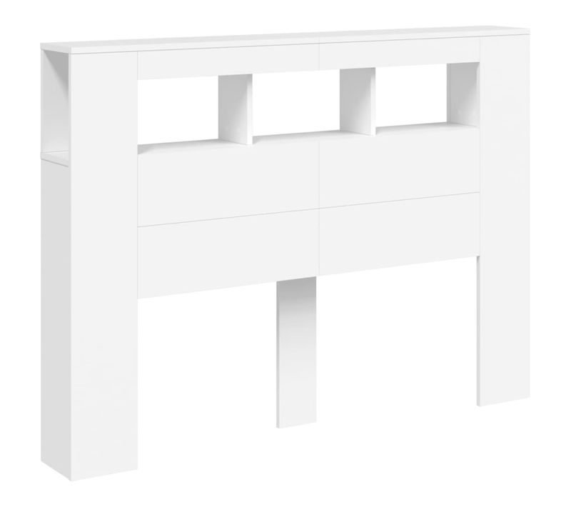 Tête De Lit LED Blanc 140x18,5x103,5 Cm Bois Contreplaqué éclairage Intégré
