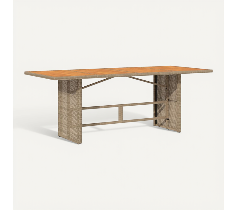 Table De Jardin Avec Dessus En Bois D'acacia Beige 190x80x74 Cm