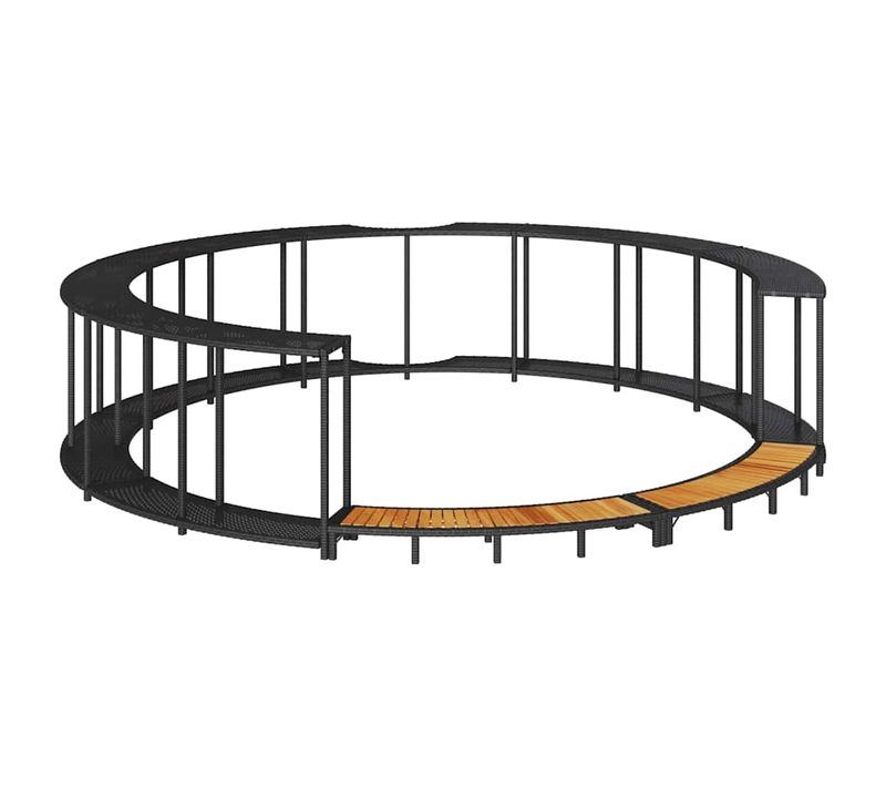 Contour Spa Rangement Et Marche Noir Résine Tressée