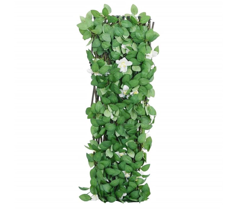 Treillis De Lierre Artificiel Extensible Vert 186x30 Cm Écran De Clôture Brise-vue D’intimité