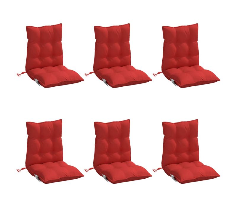 Coussins De Chaise à Dossier Bas Lot De 6 Rouge Tissu Oxford
