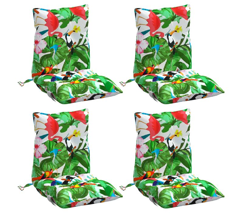 Coussins De Chaise à Dossier Bas Lot De 4 Multicolore