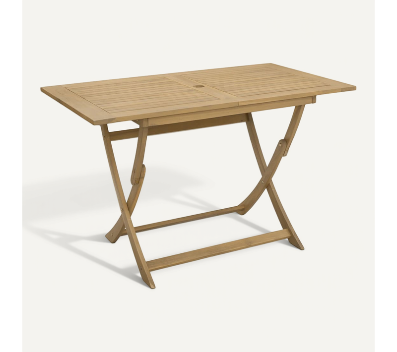 Table De Jardin Pliable 120x70x75 Cm Bois D'acacia Solide Meuble De Terrasse Patio Extérieur