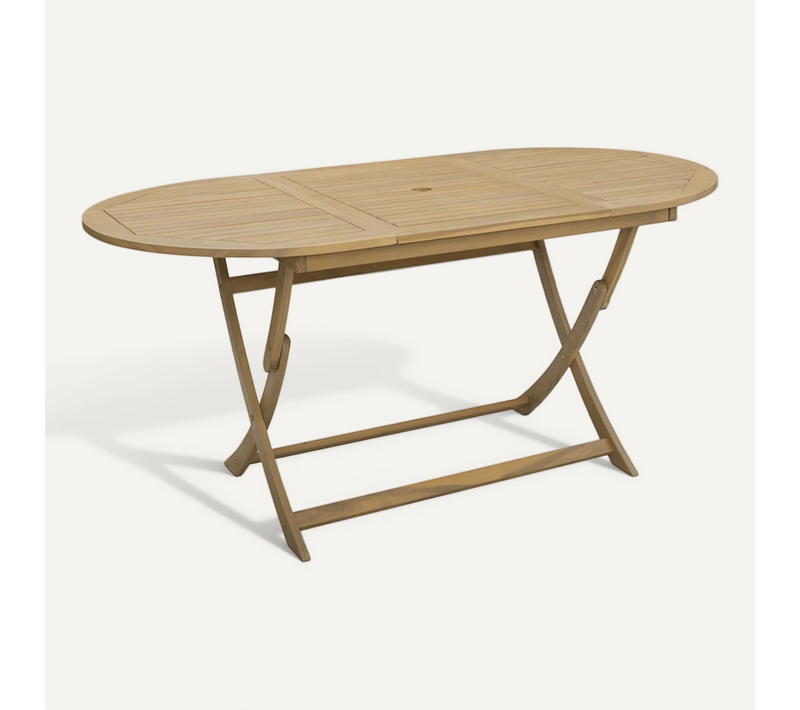 Table De Jardin Pliable 160x85x75 Cm Bois D'acacia Solide Meuble De Terrasse Patio Extérieur