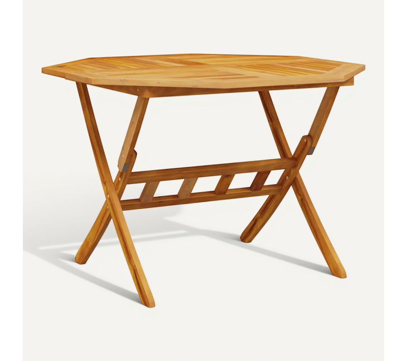 Table Pliable De Jardin Ø110x75 Cm Bois D'acacia Solide