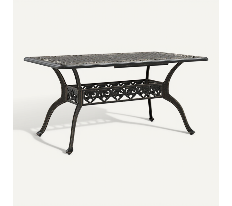 Table De Jardin Bronze 150x90x72 Cm Aluminium Coulé