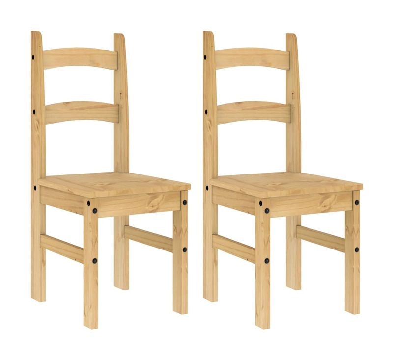 Chaises À Manger Lot De 2 40x46x99 Cm Bois Massif De Pin