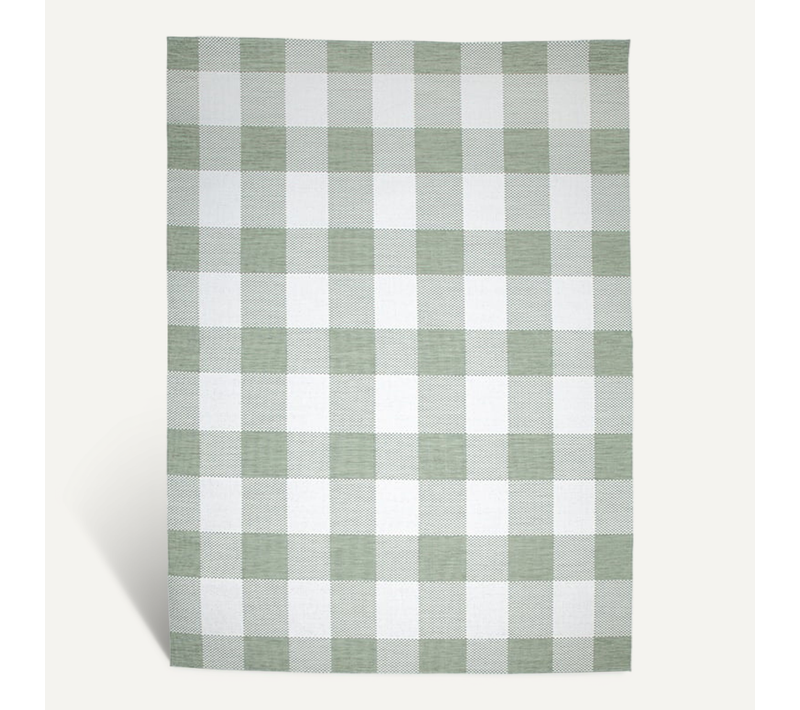 Tapis D'intérieur Et D'extérieur - Ranch Checkerboard Vert - Rectangle - 240x340 Cm