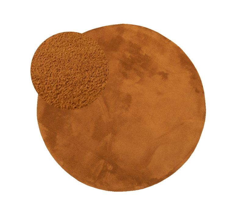 Tapis Rond Lavable - Vivid Terracotta - Rond - D. 120 Cm
