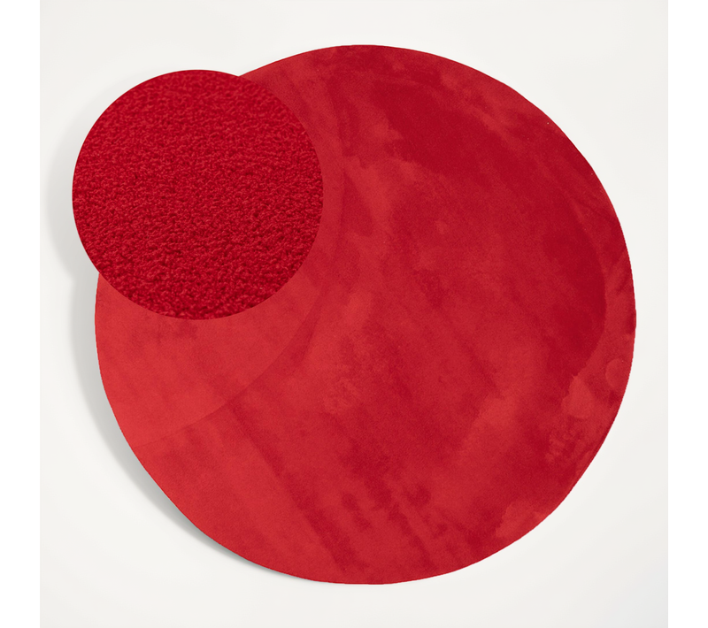 Tapis Rond Lavable - Vivid Rouge - Rond - D. 80 Cm