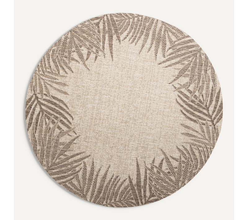 Tapis D'extérieur Rond - Tiga Edge Taupe - Rond - D. 160 Cm