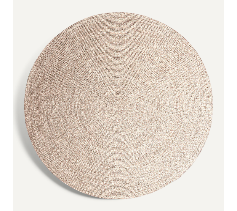 Tapis D'intérieur Et D'extérieur Rond - Bali Beige - Rond - D. 200 Cm