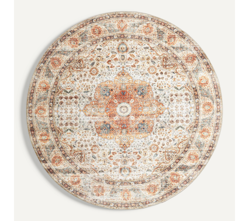 Tapis D'intérieur Et D'extérieur Rond - Kairo Medallion Crème/multicolore - Rond - D. 160 Cm