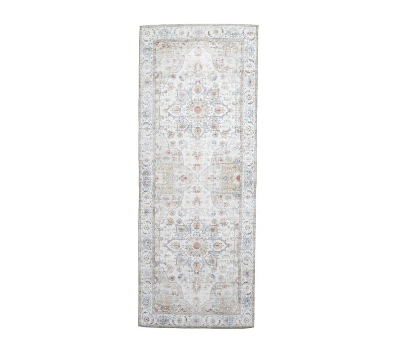 Tapis De Couloir Lavable - Domingo Mandala Blanc - Rectangle - 80x180 Cm