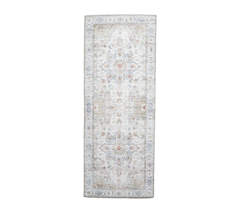 Tapis De Couloir Lavable - Domingo Mandala Blanc - Rectangle - 80x200 Cm