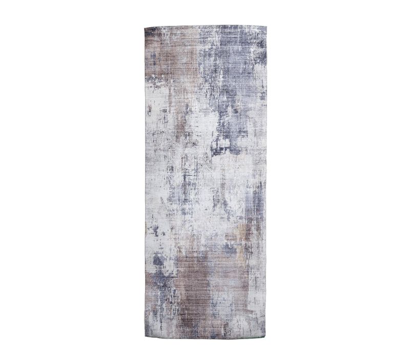 Tapis De Couloir Lavable - Domingo Grunge Taupe/crème - Rectangle - 80x200 Cm