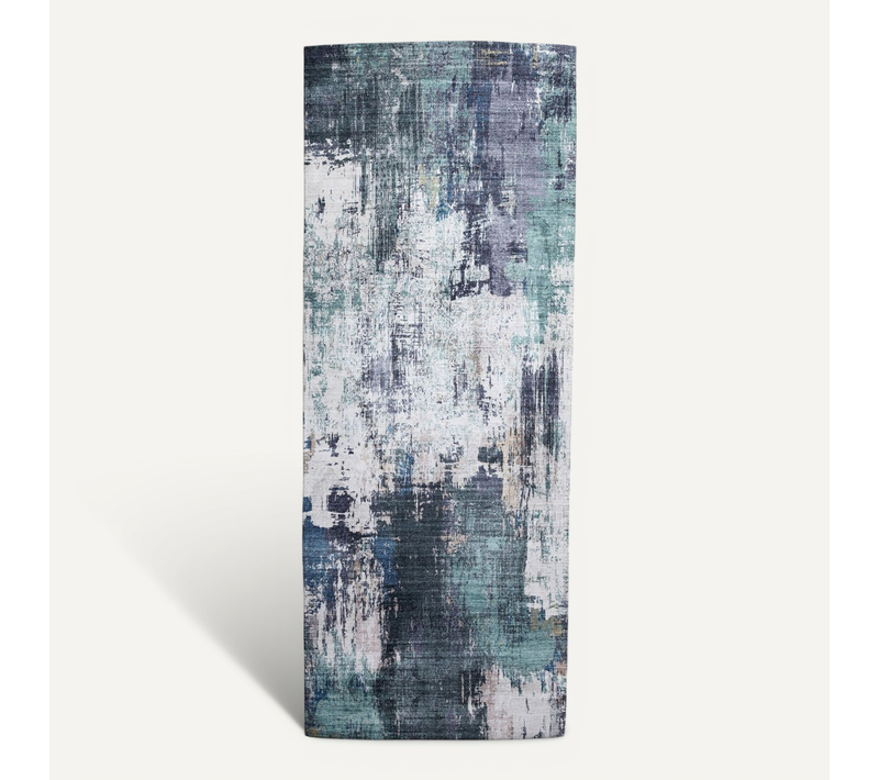 Tapis De Couloir Lavable - Domingo Grunge Vert/crème - Rectangle - 80x180 Cm