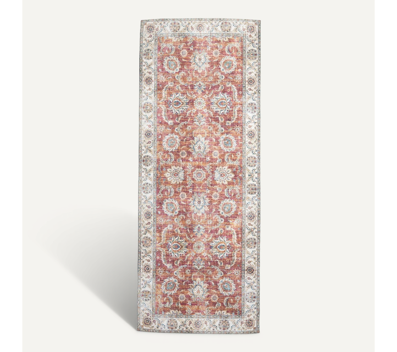Tapis De Couloir Lavable - Domingo Oriental Terra - Rectangle - 80x200 Cm